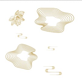 中国装饰线性元素  荷花