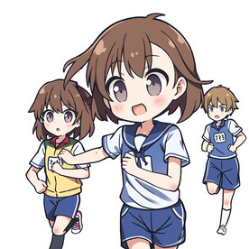 跑步的中学生