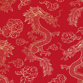 红色龙底纹