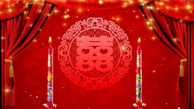 中式婚礼喜字红烛