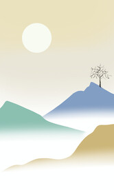 轻奢灯带画抽象山水装饰画