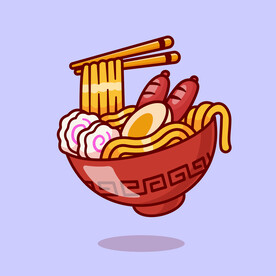 卡通矢量拉面