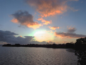 新西兰傍晚海滨彩云