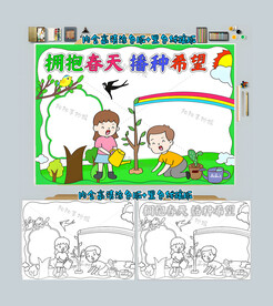 拥抱春天播种希望手抄报立春小报