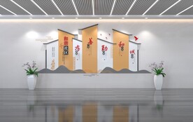 中国风传统美德社区文化墙 AI