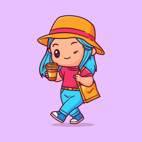 矢量卡通女孩