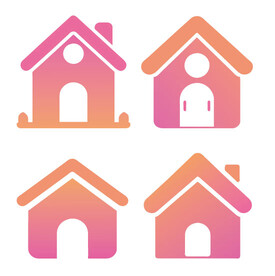 粉红渐变 房屋logo