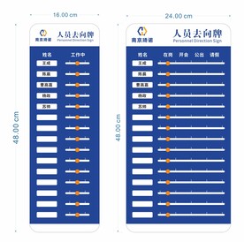 人员去向牌