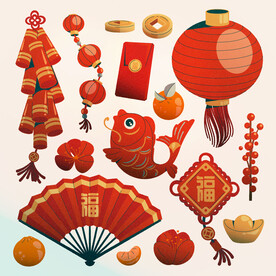 中国传统花纹 新年春节图案
