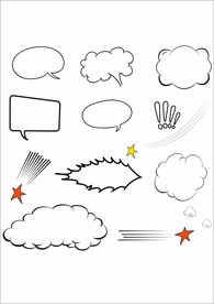 矢量云漫画爆炸对话框