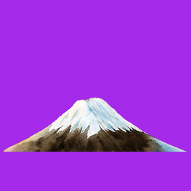 手绘富士山山脉 
