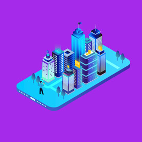 手绘楼市建筑 