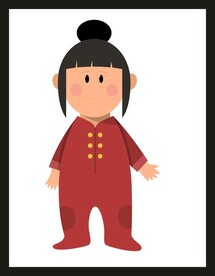 手绘儿童女孩
