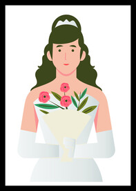 手绘婚纱女孩