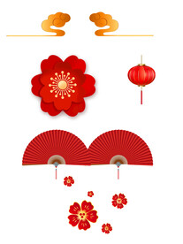 灯笼 花朵 祥云