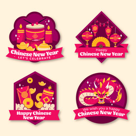 龙年春节图案  新年贺卡