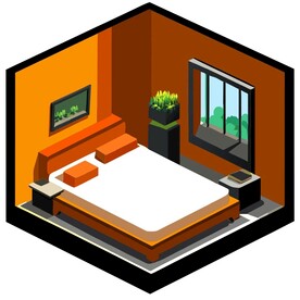 3D卧室和床_1
