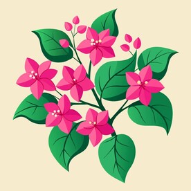 花和绿叶背景图案