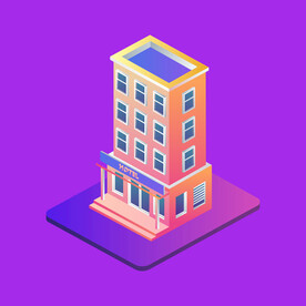 手绘楼市建筑 