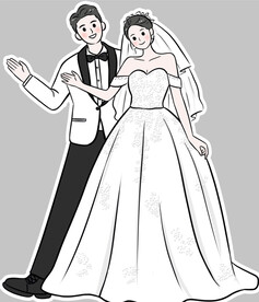 卡通婚礼立牌