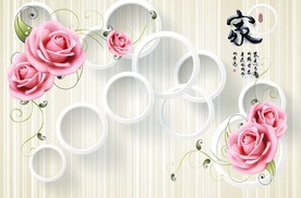 家和玫瑰背景墙