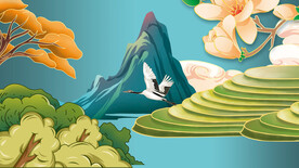 山树中国风海报背景
