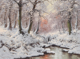 雪景大树风景画