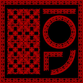 圆形花纹 矢量纹路 中式边框 