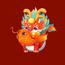 手绘卡通小龙 