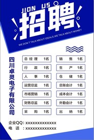 蓝色招聘海报