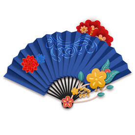 国潮风扇子素材