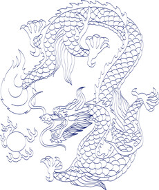 青龙线稿图