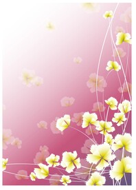 淡雅花卉矢量背景素材