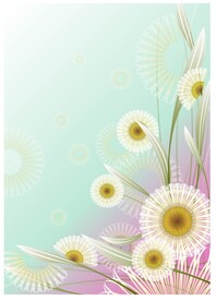 白菊花水彩背景素材