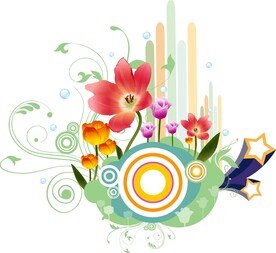 唯美水彩花卉花藤背景素材