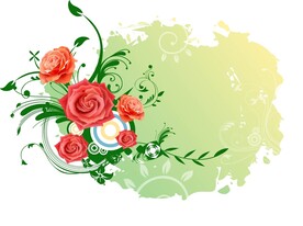 唯美花卉花藤水墨素材