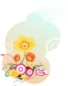 唯美水彩花卉素材