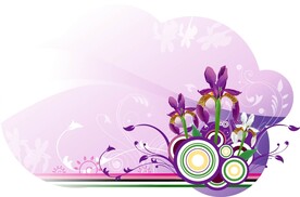 紫色花卉水彩插画