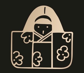 手绘和服娃娃 