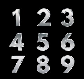 银色金属数字矢量