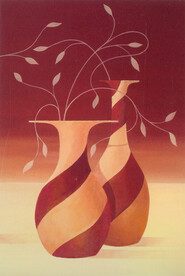 油画花瓶水彩油画装饰画