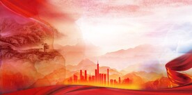长城红色背景