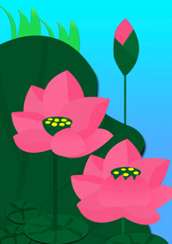 电脑绘画荷花