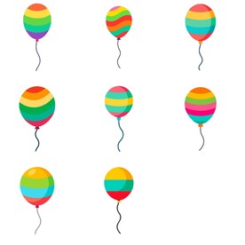 横纹彩色气球组图