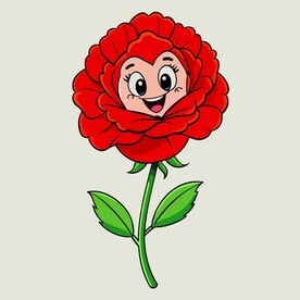 卡通风格康乃馨