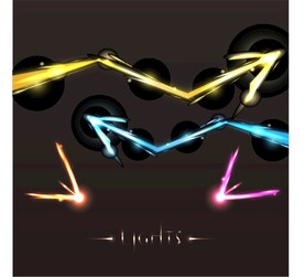 4款弯曲光效箭头矢量素材