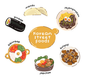 韩国美食插画