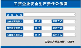 工贸企业安全生产责任公示牌