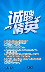 蓝色招聘海报