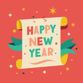 新年快乐 英文艺术字